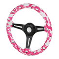 Spec-D Tuning 350Mm Steering Wheel With Graphic- Black Spoke- Sakura Flower SW-1037-BK-HW